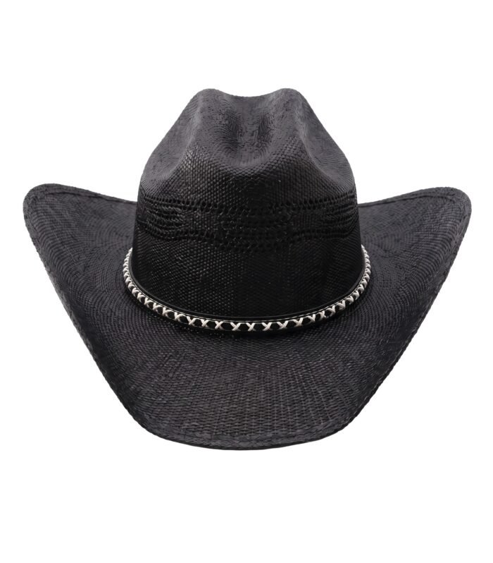 CLASSIC WESTERN STRAW COWBOY HAT BLACK STALLION