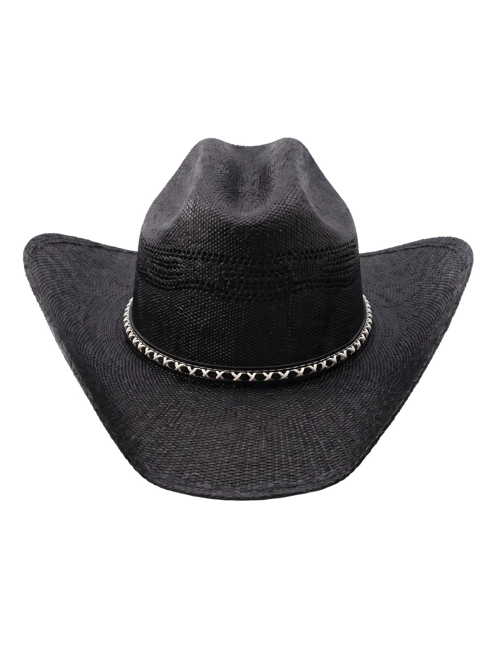 CLASSIC WESTERN STRAW COWBOY HAT BLACK STALLION