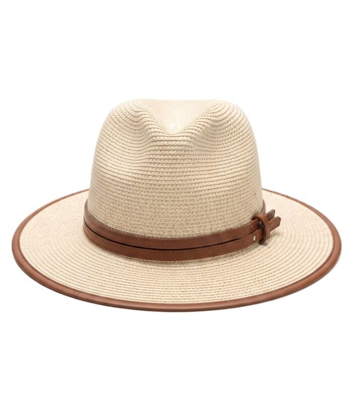 STRAW FEDORA HAT IVORY SAND
