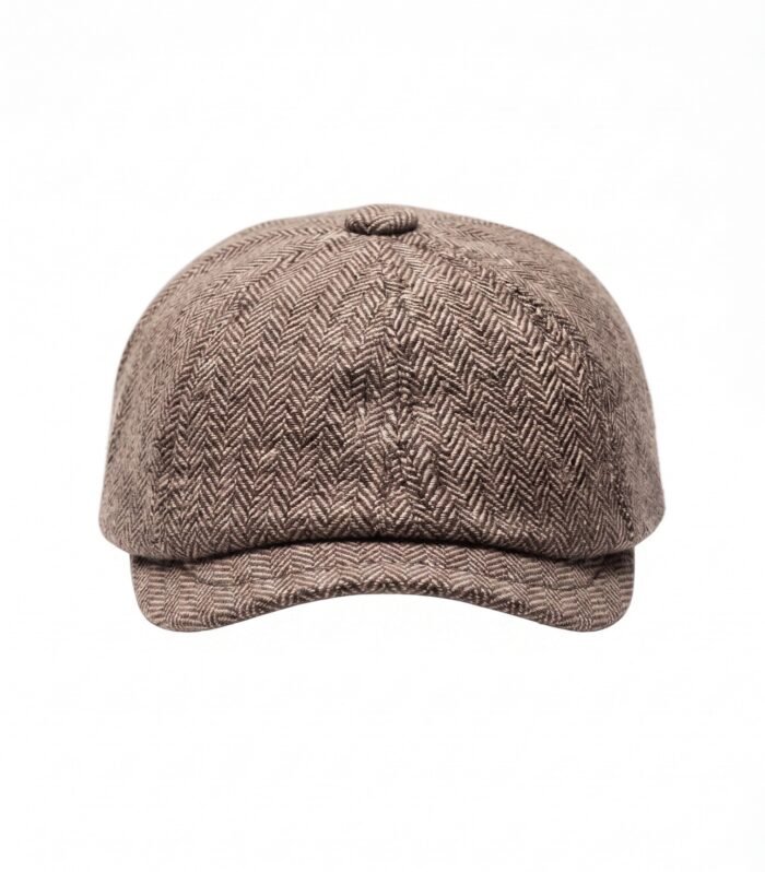 CLASSIC HERRINGBONE NEWSBOY CAP ESPRESSO BROWN