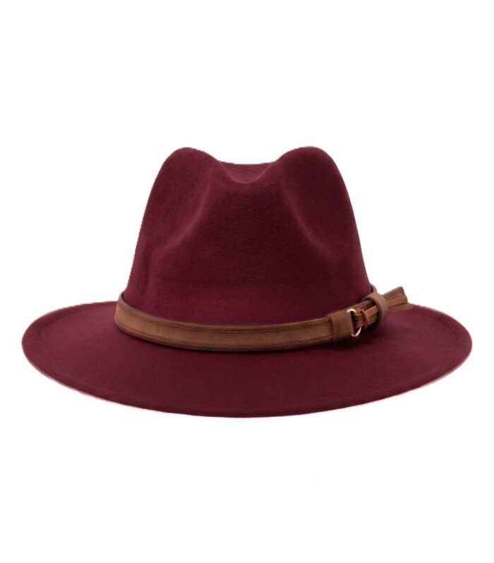 CLASSIC FEDORA HAT WINE RED