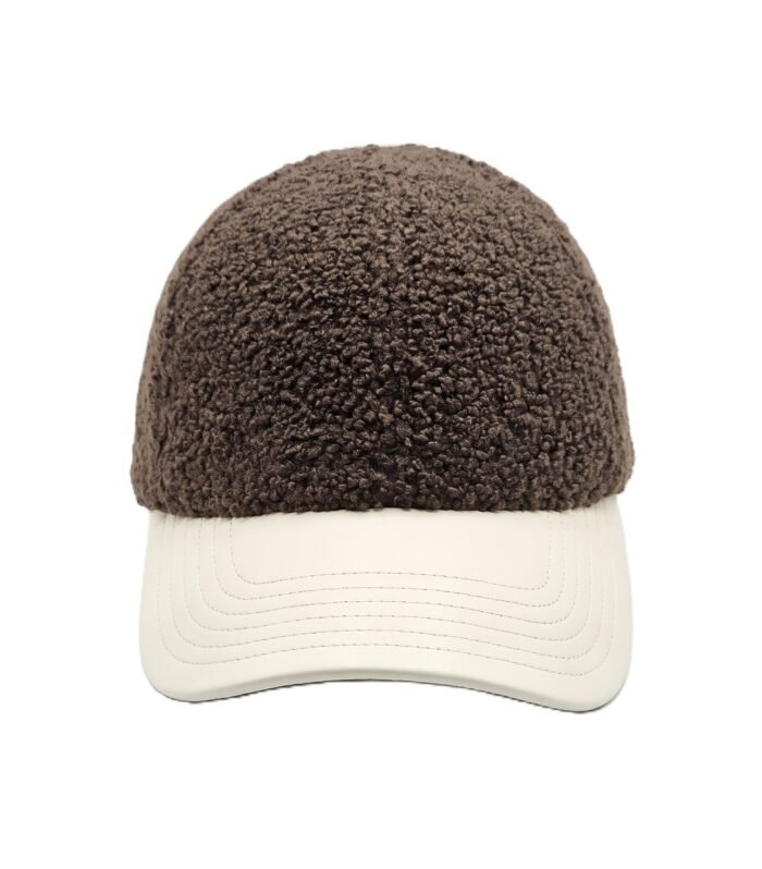 VINTAGE SHERPA LEATHER BASEBALL CAP TOBACCO