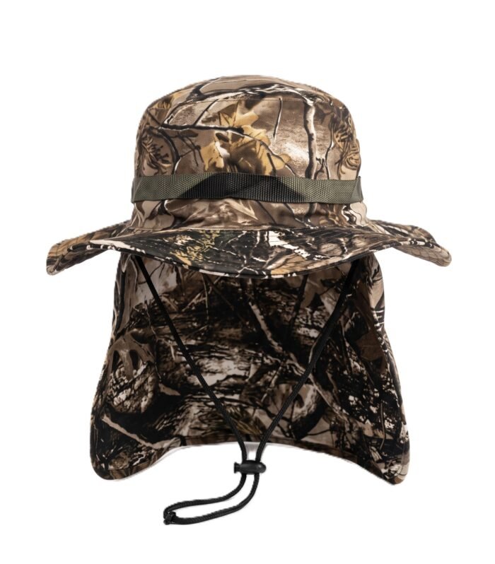 WOODLAND CAMO BROWN BOONIE HAT WITH NECK COVER